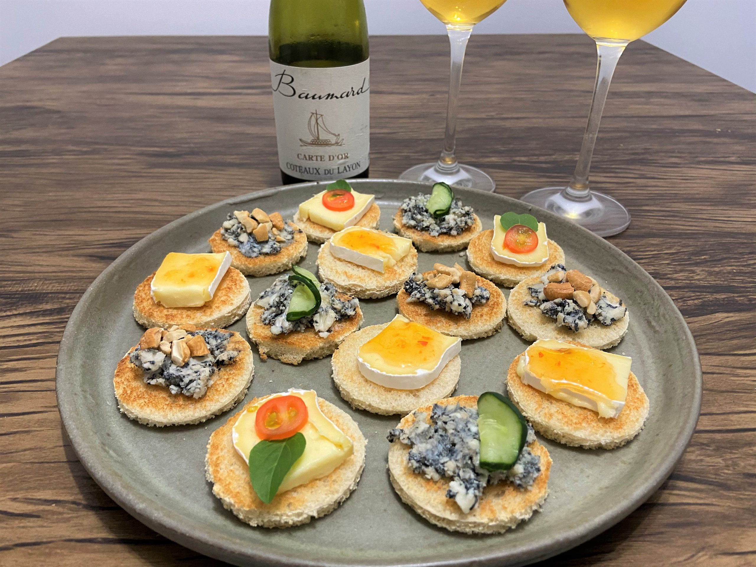 Canapé vinho harmonização